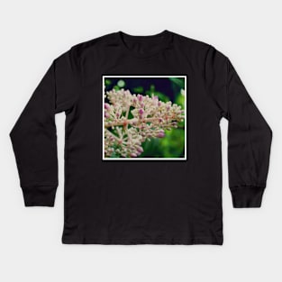 Pink Flowers Photography design with blue sky nature lovers Kids Long Sleeve T-Shirt